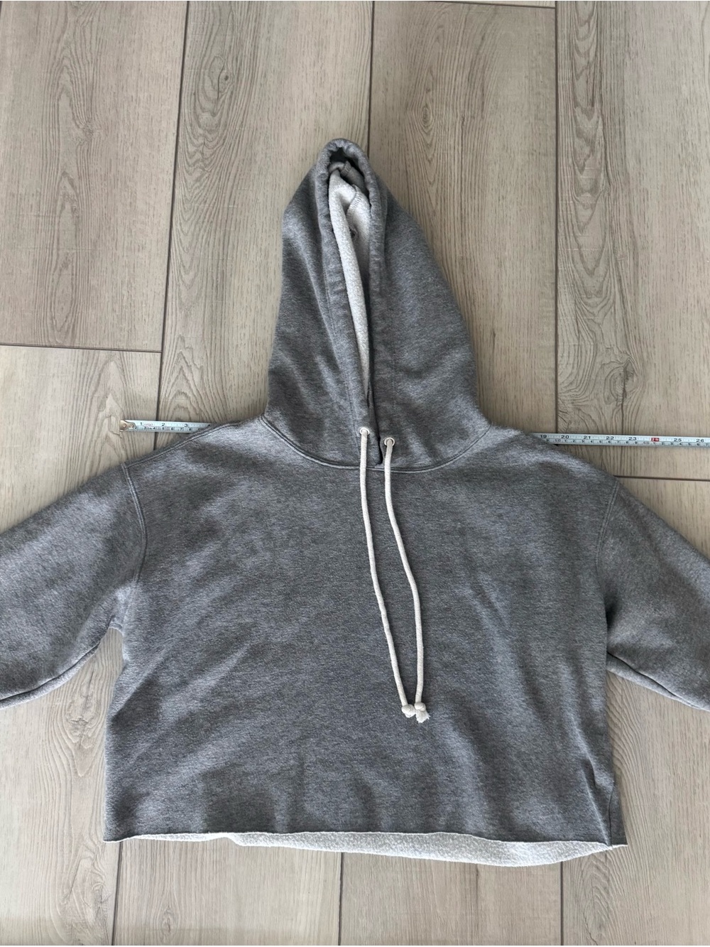 Wild Fable Gray Cropped Crewneck Hoodie